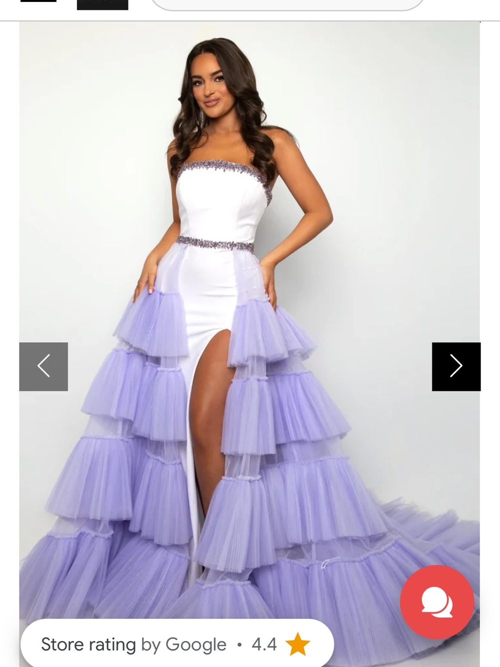 Ava Presley Lavender Ruffle Tulle Evening Gown